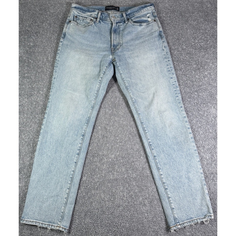 Abercrombie & Fitch Light Wash Vintage Stretch Straight Denim Jeans Men's 31x30